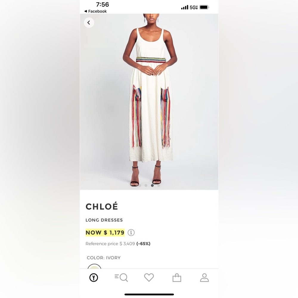 Chloe Off-white Maxi Dress with Colorful Crochet Detail